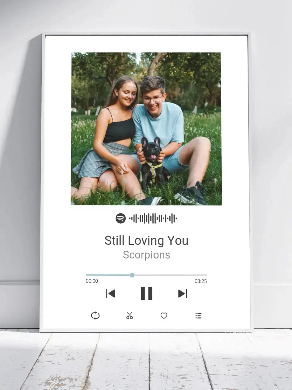 Personalizuotas Spotify muzikos grotuvo plakatas su jūsų nuotrauka, daina ir spotify kodu Poster - dovanokis.lt