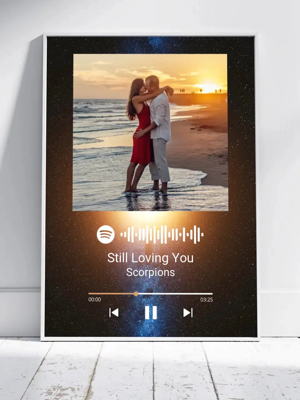 Personalizuotas Spotify muzikos grotuvo plakatas su jūsų nuotrauka, fonu, daina ir spotify kodu Poster - dovanokis.lt