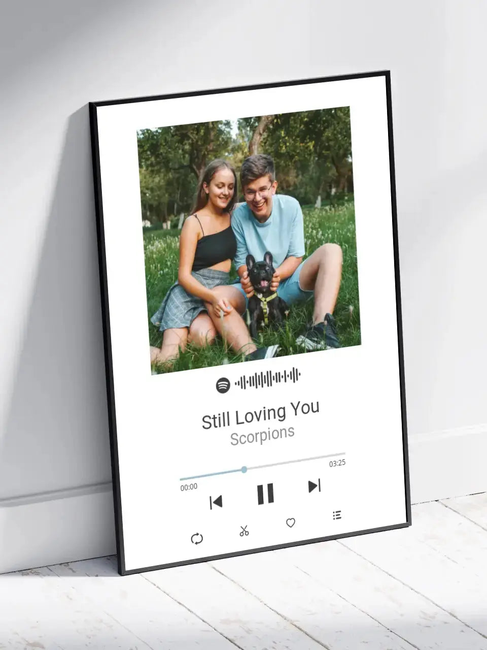 Personalizuotas Spotify muzikos grotuvo plakatas su jūsų nuotrauka, daina ir spotify kodu Poster - dovanokis.lt