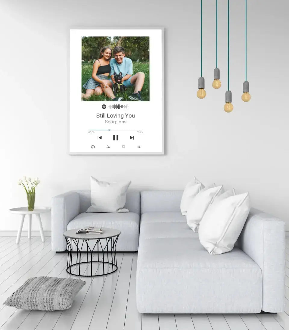 Personalizuotas Spotify muzikos grotuvo plakatas su jūsų nuotrauka, daina ir spotify kodu Poster - dovanokis.lt