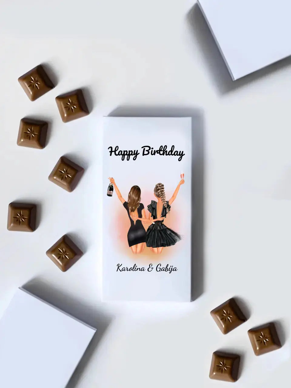 Personalizuotas "Gimtadienio mergina" šokoladas TeeInBlue Šokoladas