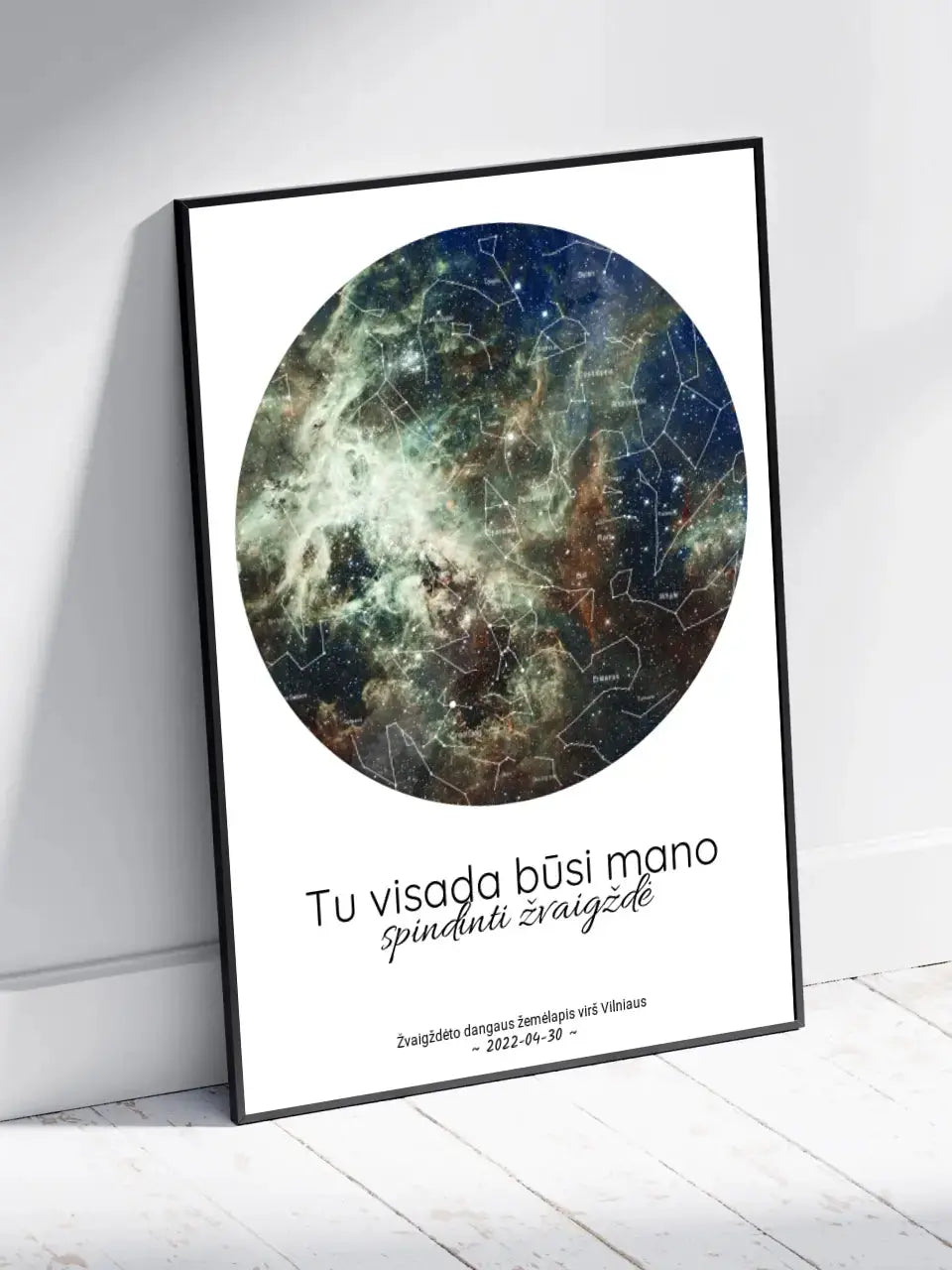 Personalizuotas žvaigždžių žemėlapis, plakatas su rėmeliu, Tu visada būsi mano spindinti žvaigždė Poster - dovanokis.lt