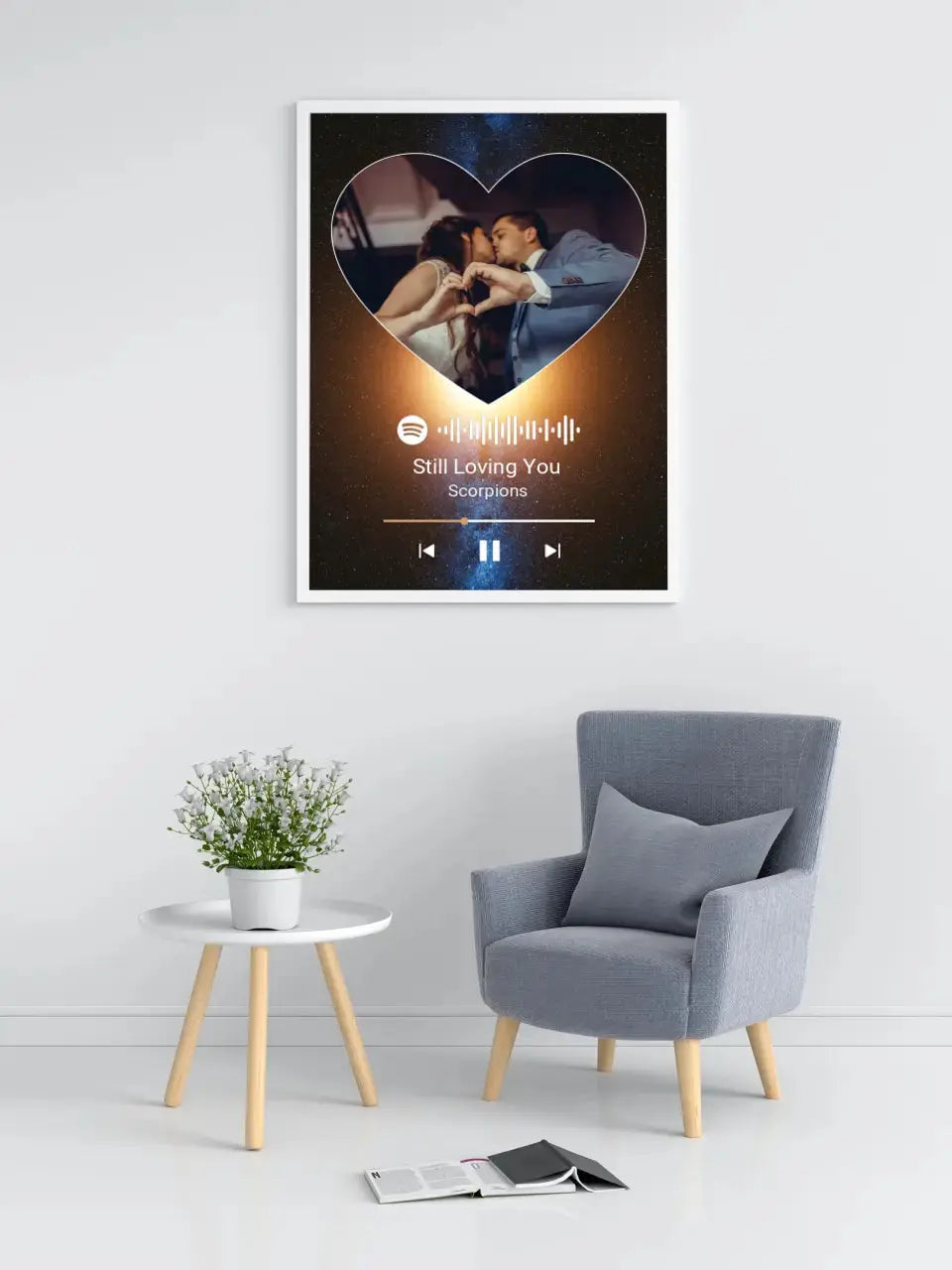 Personalizuotas Spotify muzikos grotuvo plakatas su jūsų nuotrauka, fonu, daina ir spotify kodu Poster - dovanokis.lt