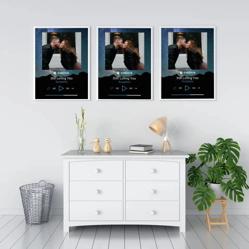 Personalizuotas Spotify muzikos grotuvo plakatas su jūsų nuotrauka, fonu, daina ir spotify kodu Poster - dovanokis.lt