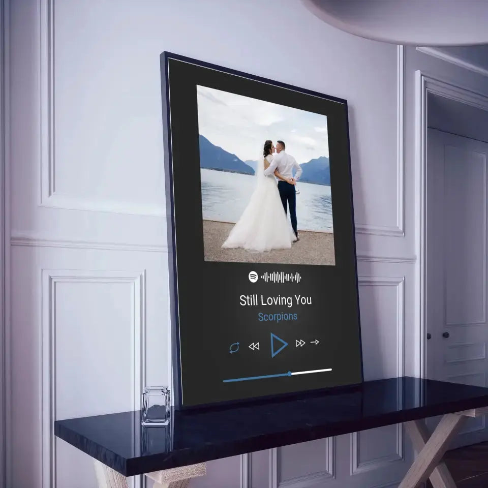 Personalizuotas Spotify muzikos grotuvo plakatas su jūsų nuotrauka, daina ir spotify kodu Poster - dovanokis.lt