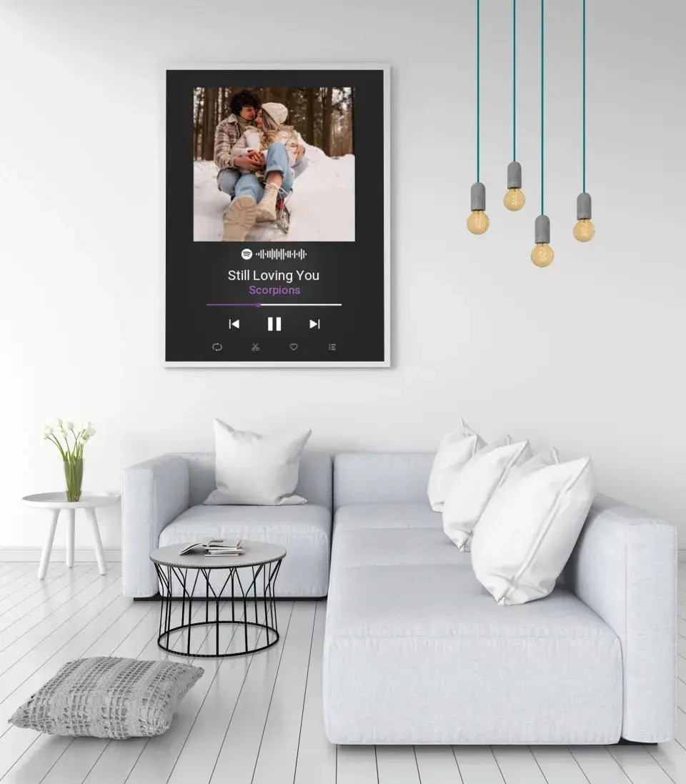 Personalizuotas Spotify muzikos grotuvo plakatas su jūsų nuotrauka, daina ir spotify kodu Poster - dovanokis.lt