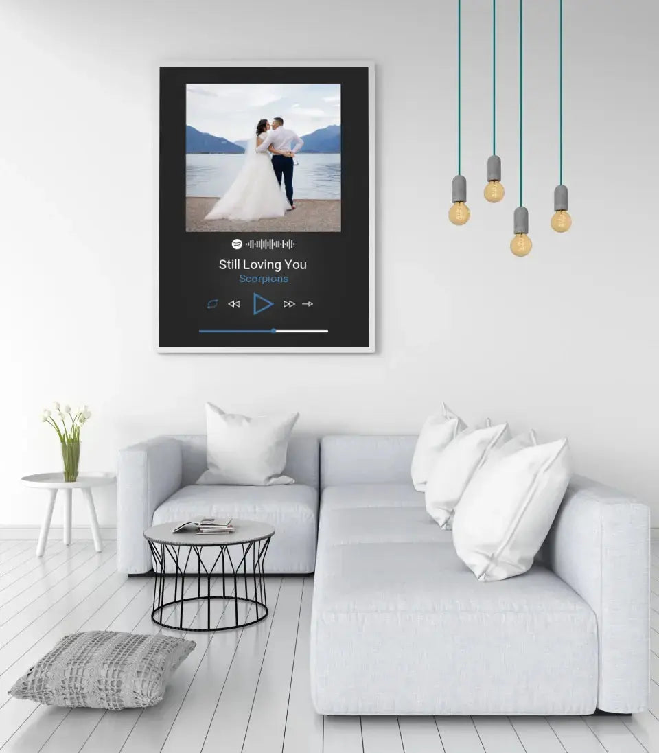 Personalizuotas Spotify muzikos grotuvo plakatas su jūsų nuotrauka, daina ir spotify kodu Poster - dovanokis.lt