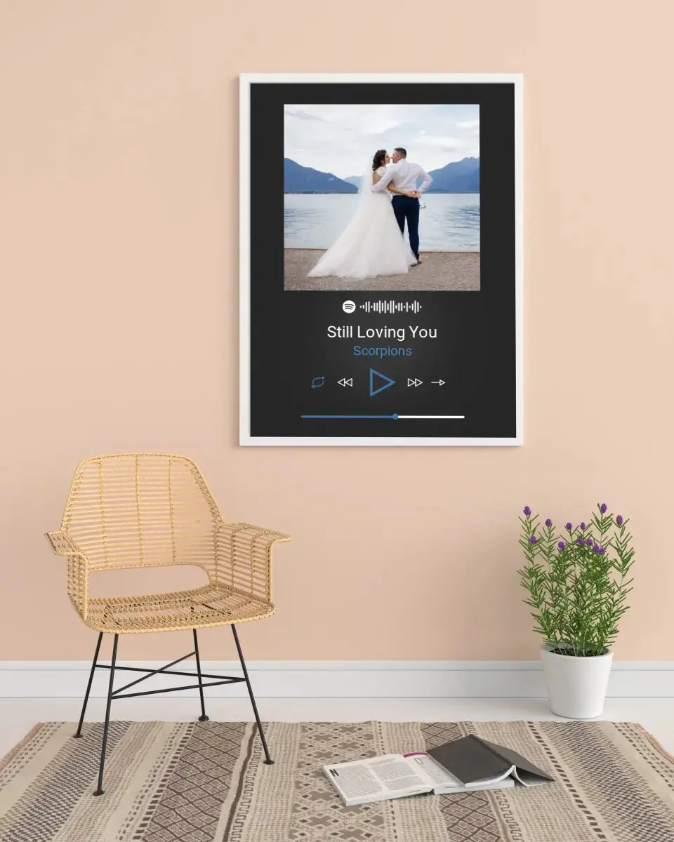 Personalizuotas Spotify muzikos grotuvo plakatas su jūsų nuotrauka, daina ir spotify kodu Poster - dovanokis.lt