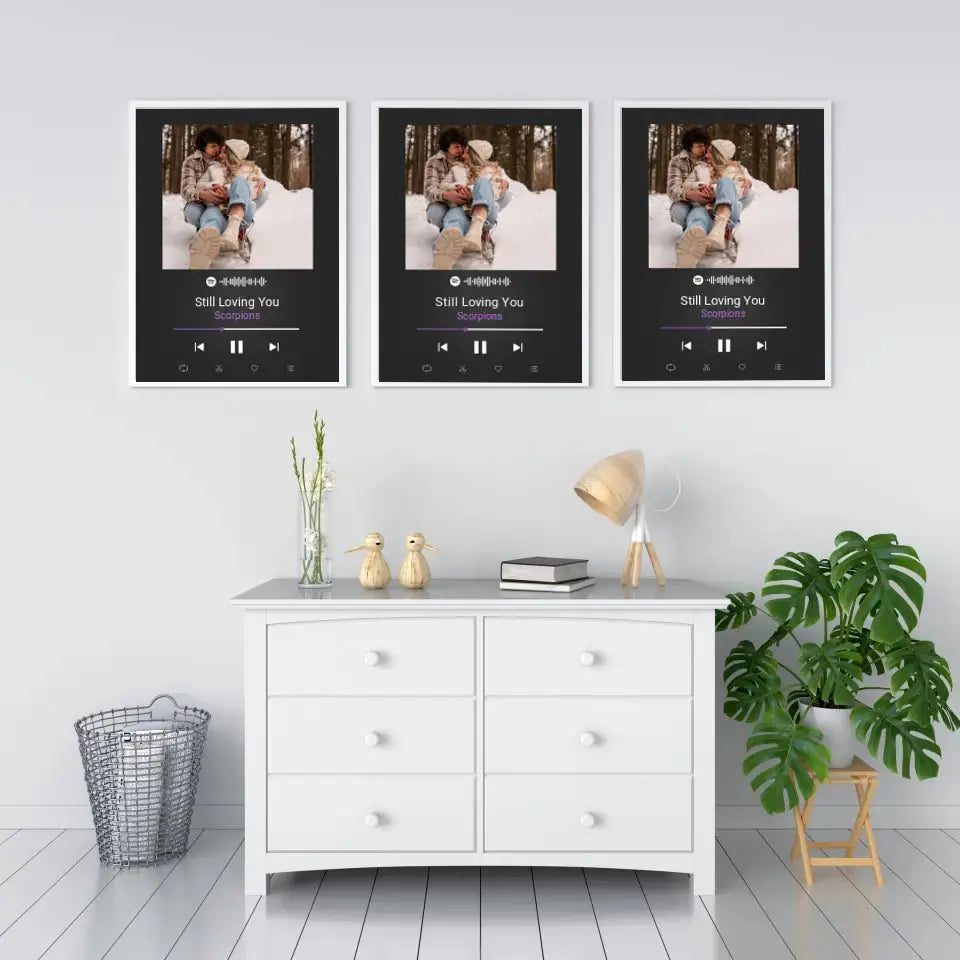Personalizuotas Spotify muzikos grotuvo plakatas su jūsų nuotrauka, daina ir spotify kodu Poster - dovanokis.lt