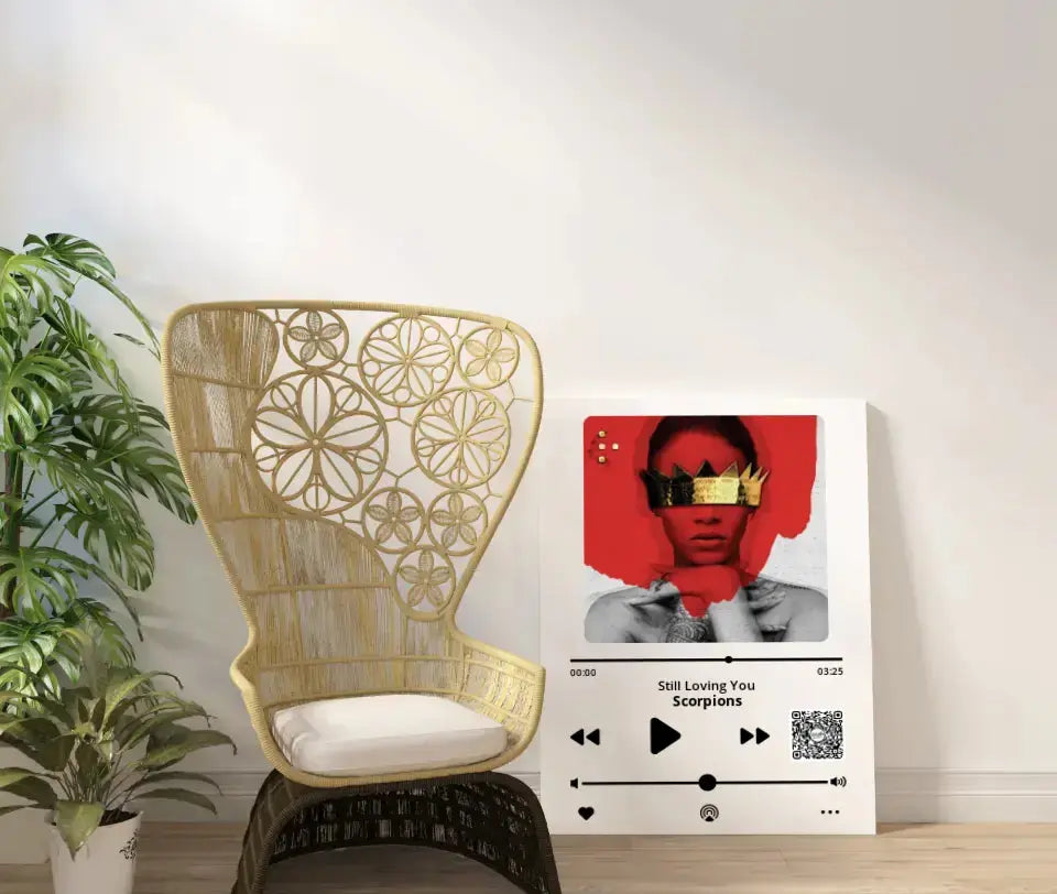 Personalizuotas "Apple Music" kūrinys su jūsų nuotrauka ir daina ant drobės Drobe - dovanokis.lt