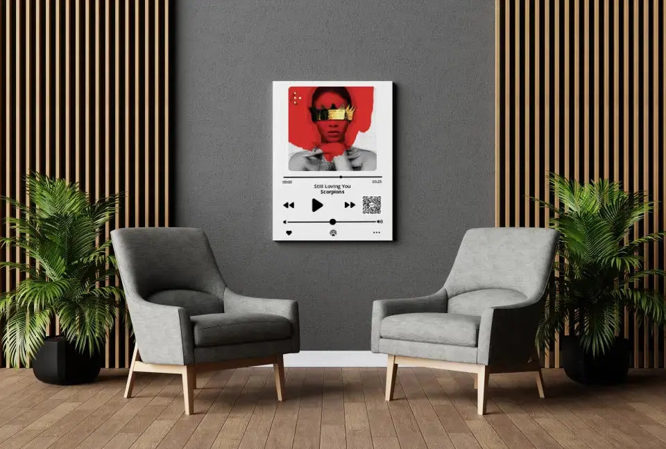 Personalizuotas "Apple Music" kūrinys su jūsų nuotrauka ir daina ant drobės Drobe - dovanokis.lt