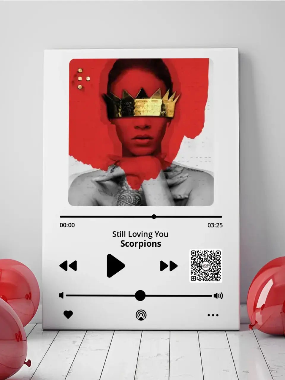 Personalizuotas "Apple Music" kūrinys su jūsų nuotrauka ir daina ant drobės Drobe - dovanokis.lt