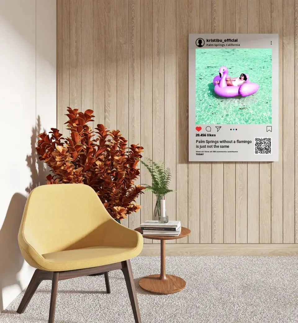 Personalizuotas "Instagram" dizaino kūrinys ant drobės su jūsų nuotrauka ir tekstais Drobe - dovanokis.lt