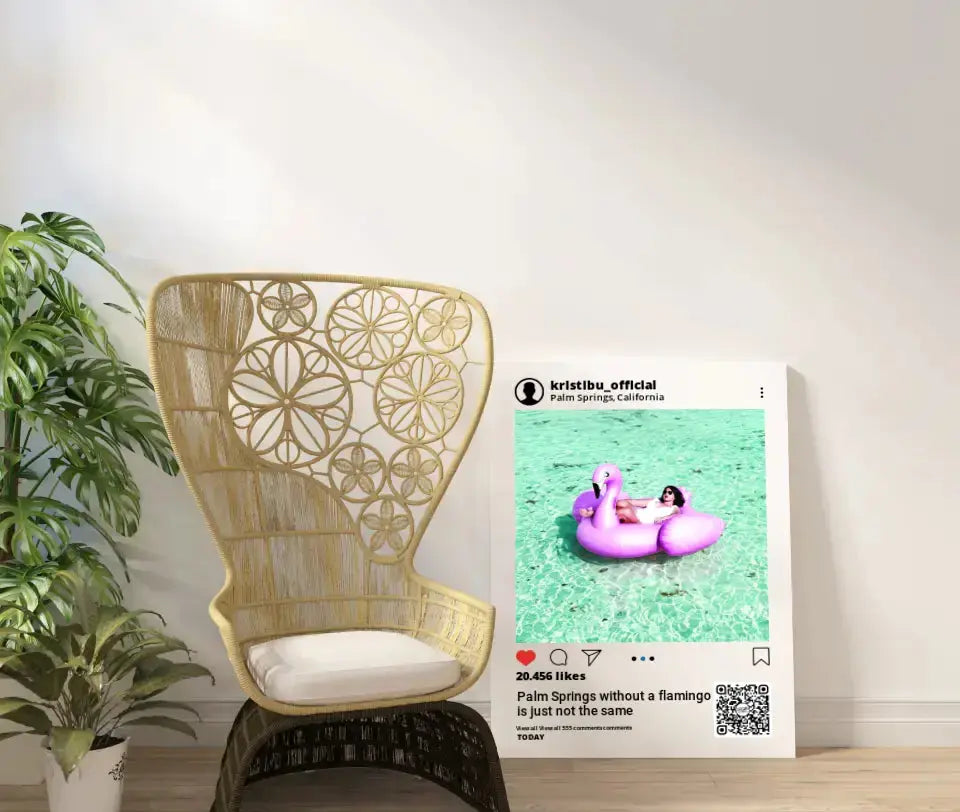 Personalizuotas "Instagram" dizaino kūrinys ant drobės su jūsų nuotrauka ir tekstais Drobe - dovanokis.lt