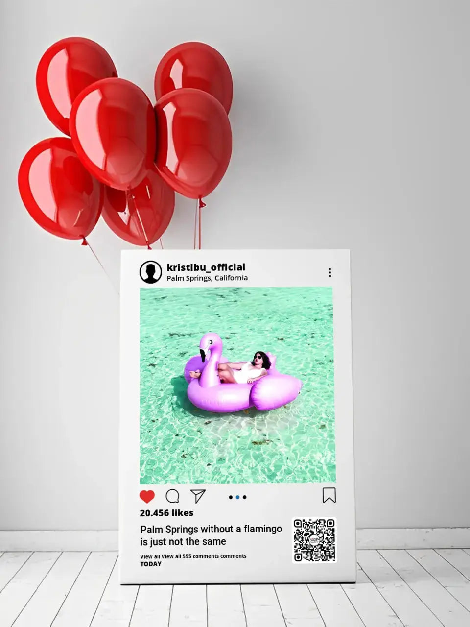 Personalizuotas "Instagram" dizaino kūrinys ant drobės su jūsų nuotrauka ir tekstais Drobe - dovanokis.lt