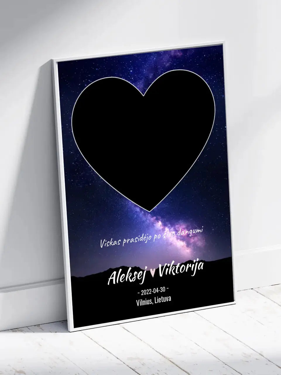 Personalizuotas žvaigždžių žemėlapis, plakatas su rėmeliu Poster - dovanokis.lt