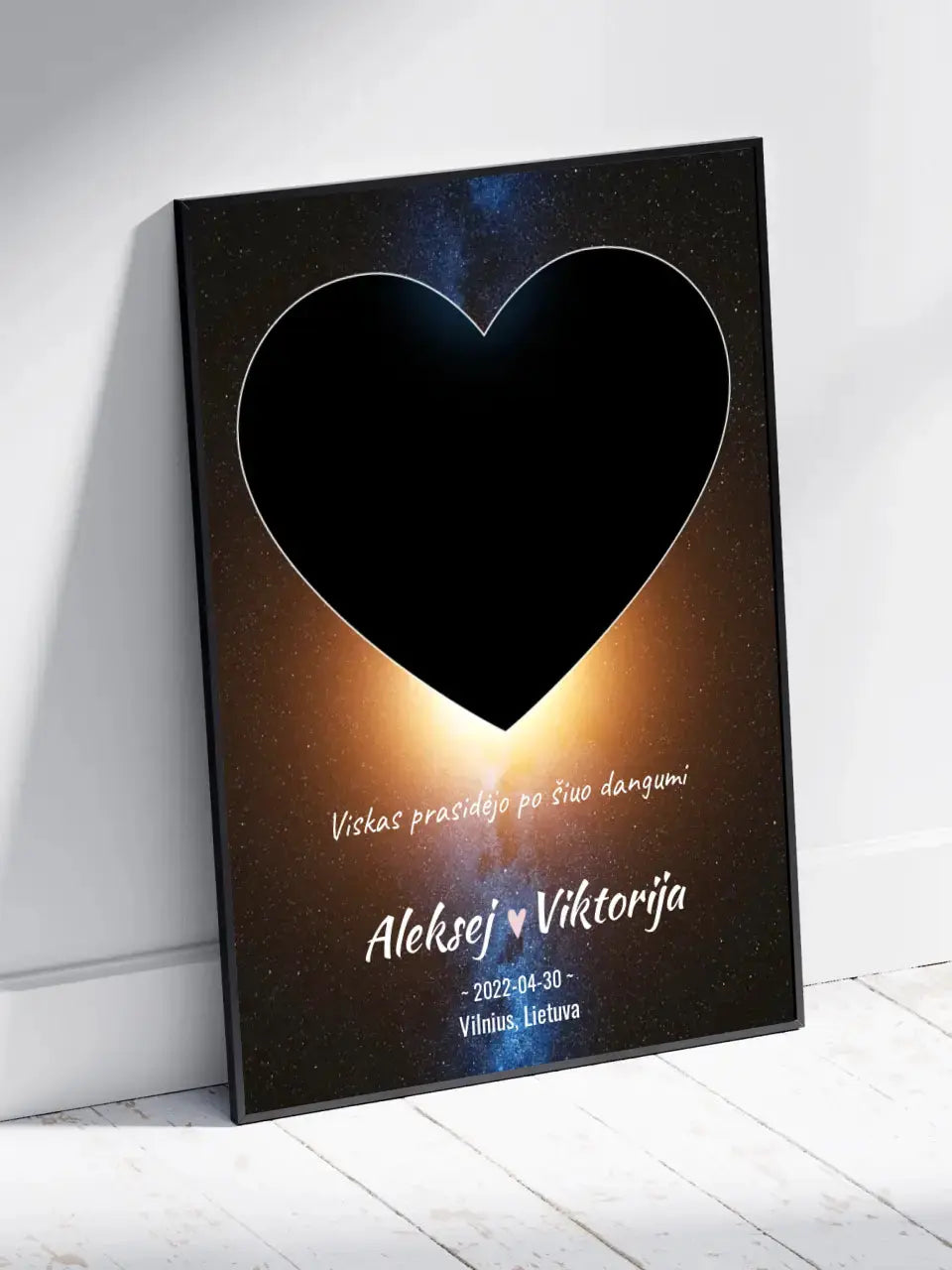 Personalizuotas žvaigždžių žemėlapis, plakatas su rėmeliu Poster - dovanokis.lt