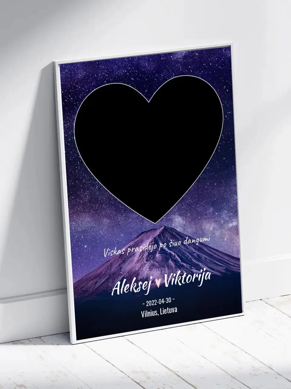 Personalizuotas žvaigždžių žemėlapis, plakatas su rėmeliu Poster - dovanokis.lt