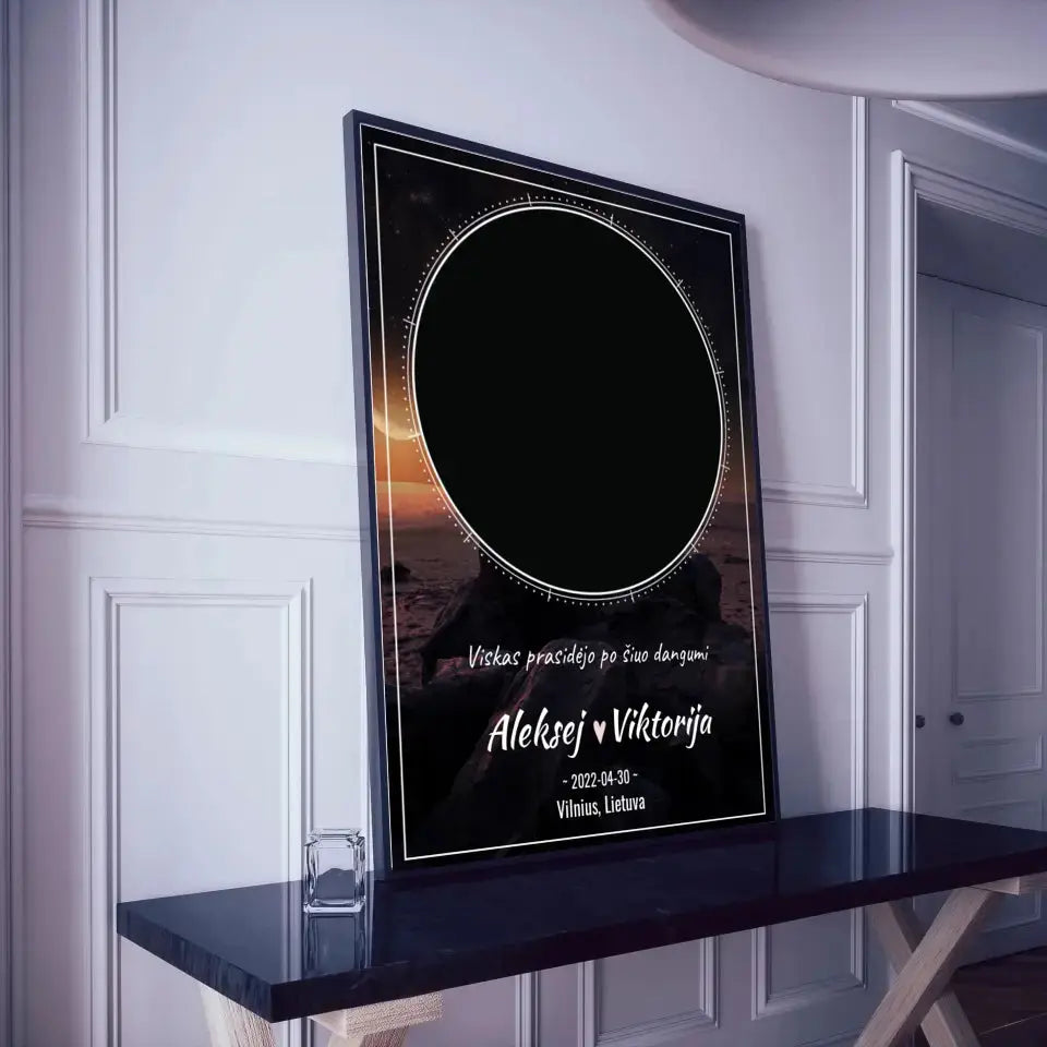 Personalizuotas žvaigždžių žemėlapis, plakatas su rėmeliu Poster - dovanokis.lt