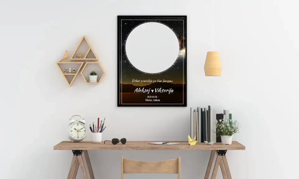 Personalizuotas žvaigždžių žemėlapis, plakatas su rėmeliu Poster - dovanokis.lt