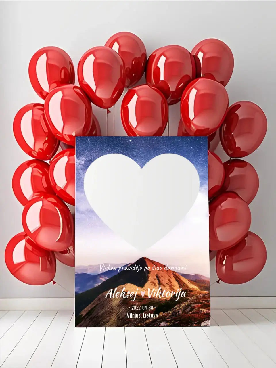 Personalizuotas žvaigždžių žemėlapis su fonu ir tekstu ant drobės Drobe - dovanokis.lt