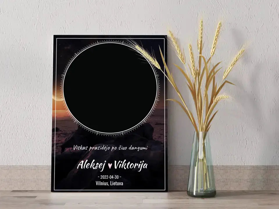 Personalizuotas žvaigždžių žemėlapis su fonu ant drobės Drobe - dovanokis.lt