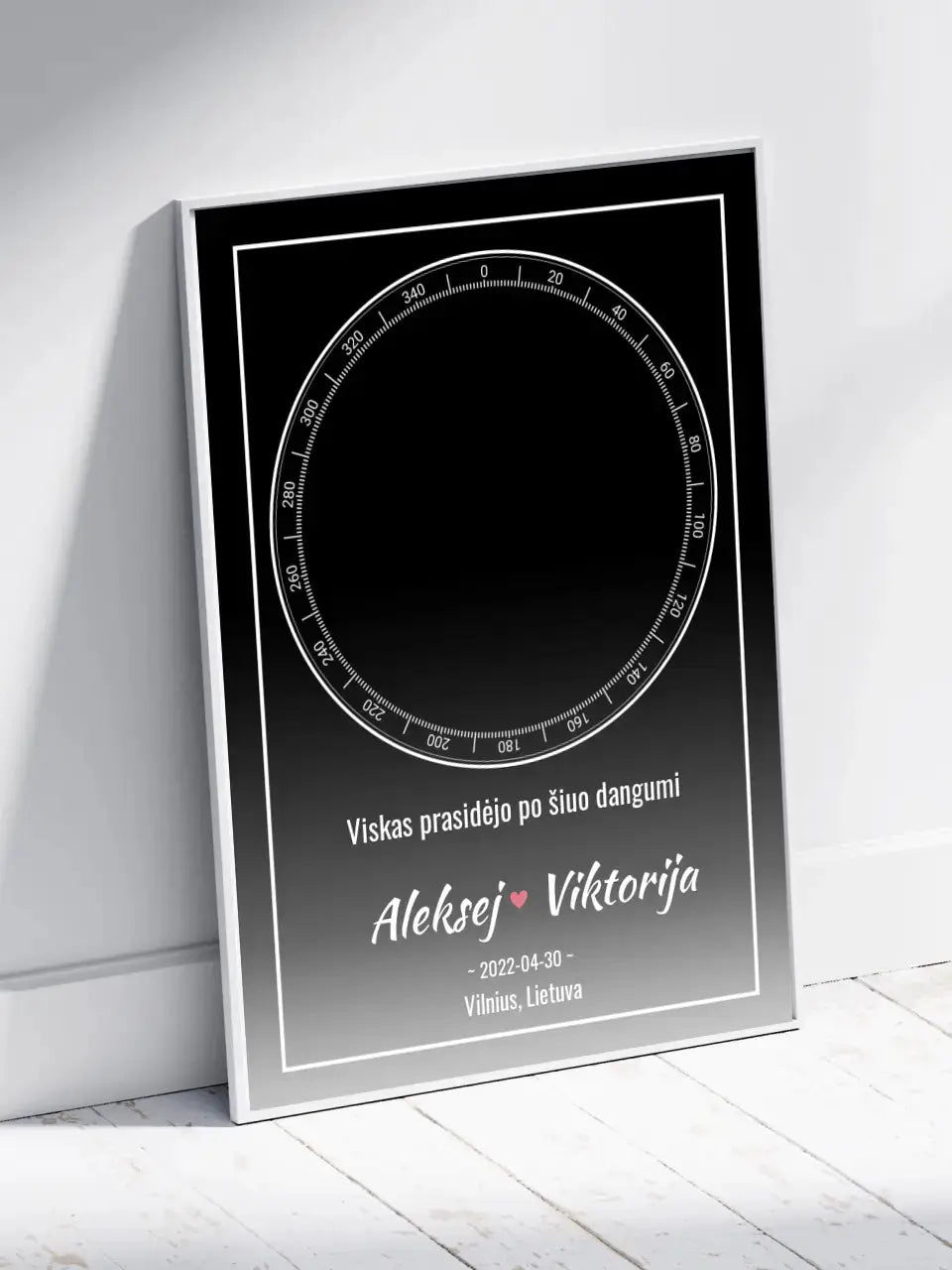 Personalizuotas žvaigždžių žemėlapis, plakatas su rėmeliu Posteris(Plakatas) - dovanokis.lt