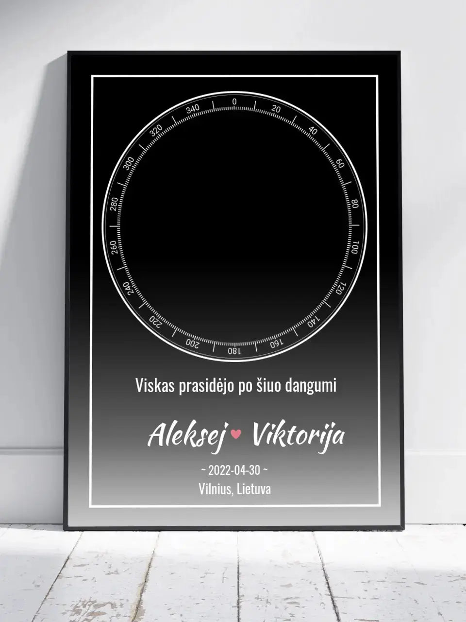 Personalizuotas žvaigždžių žemėlapis, plakatas su rėmeliu Posteris(Plakatas) - dovanokis.lt