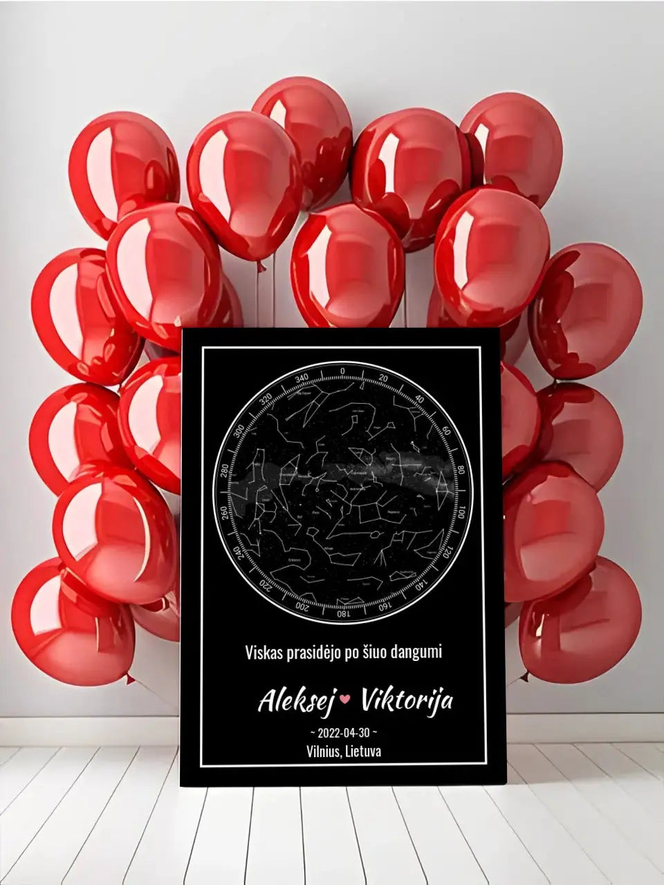 Personalizuotas žvaigždžių žemėlapis ant drobės Drobe - dovanokis.lt