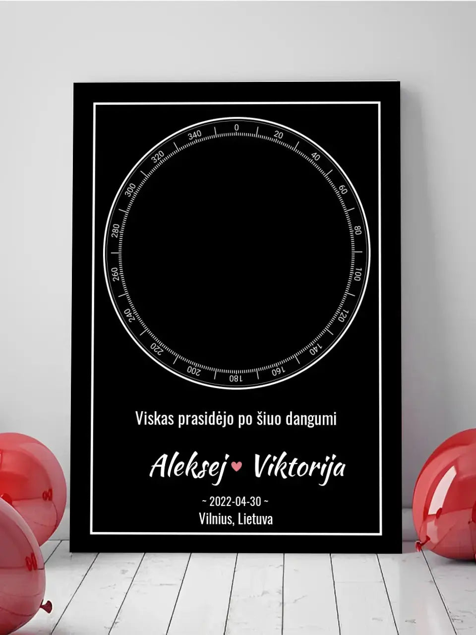 Personalizuotas žvaigždžių žemėlapis ant drobės Drobe - dovanokis.lt