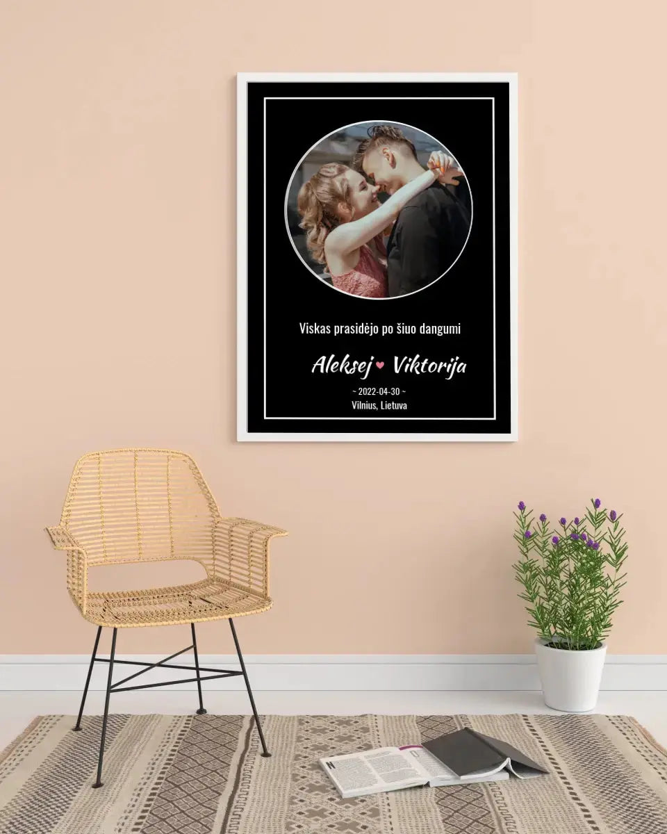 Personalizuotas žvaigždžių žemėlapis, plakatas su rėmeliu Posteris(Plakatas) - dovanokis.lt