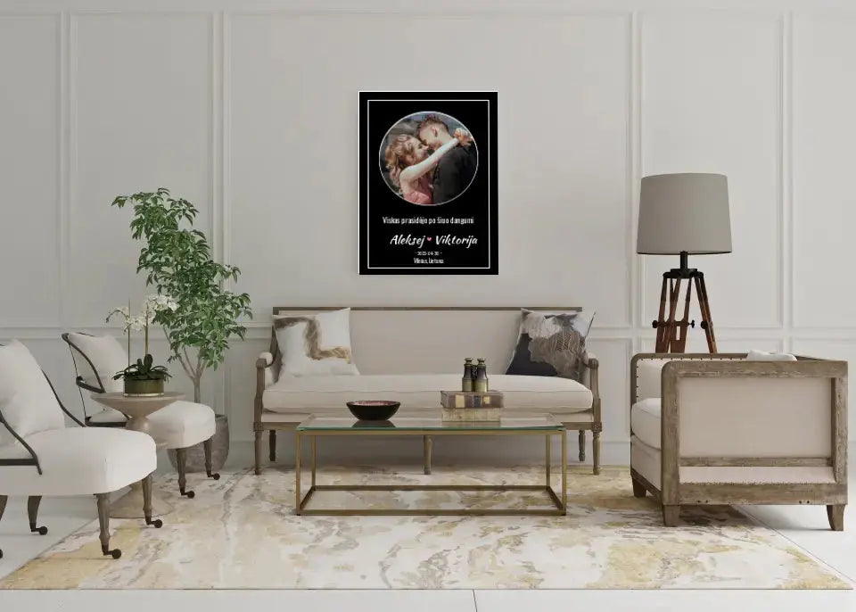 Personalizuotas žvaigždžių žemėlapis ant drobės Drobe - dovanokis.lt