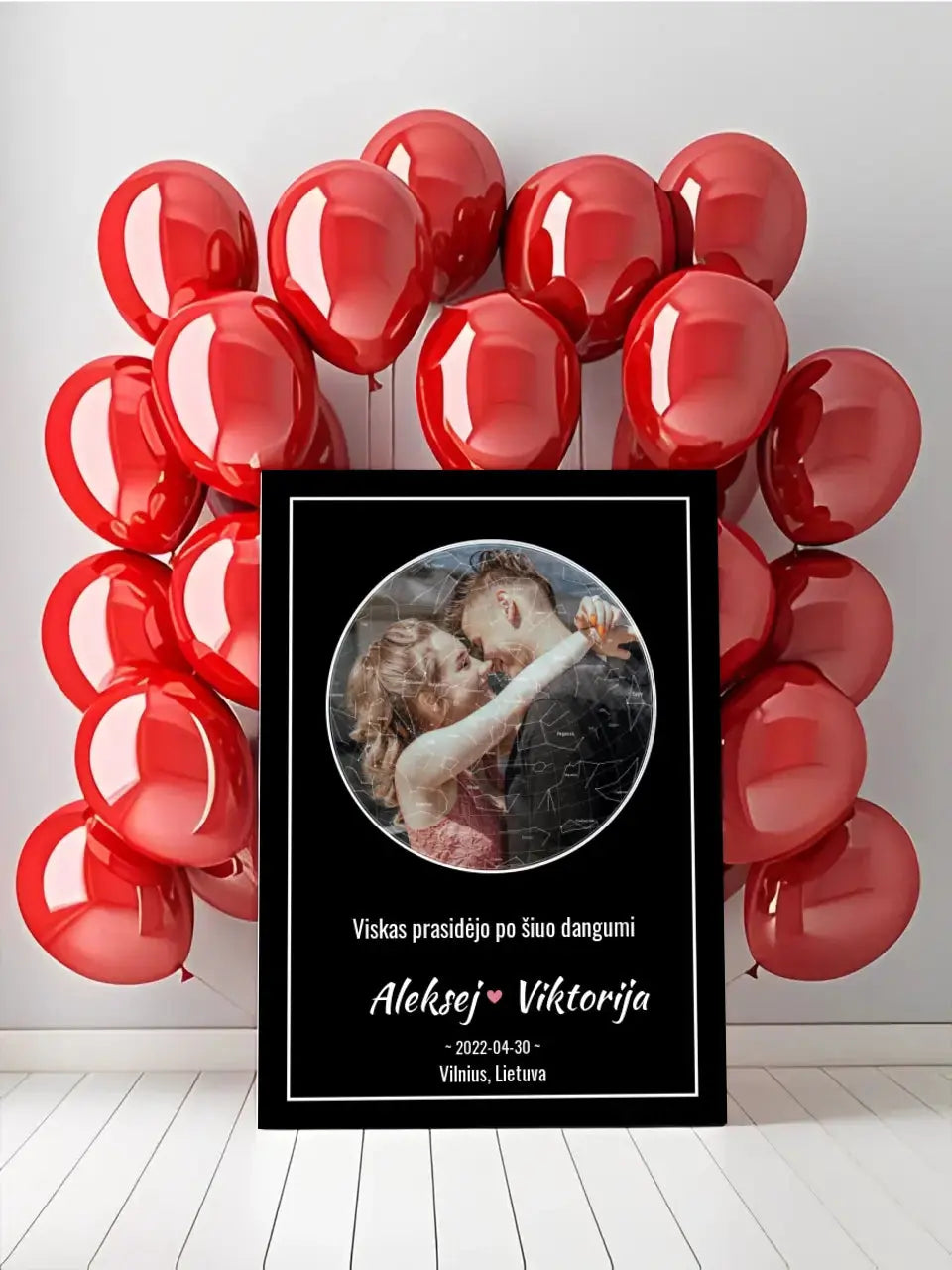 Personalizuotas žvaigždžių žemėlapis ant drobės Drobe - dovanokis.lt