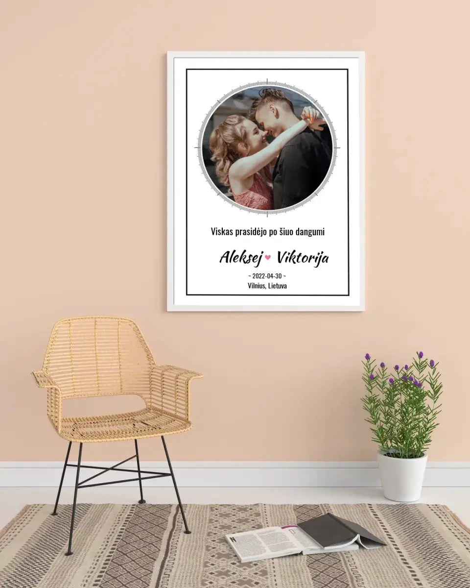 Personalizuotas žvaigždžių žemėlapis, plakatas su rėmeliu Posteris(Plakatas) - dovanokis.lt