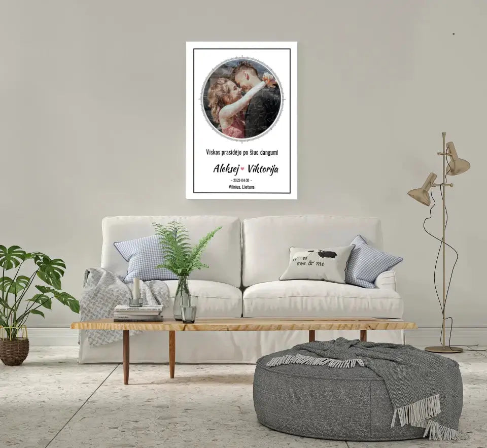 Personalizuotas žvaigždžių žemėlapis ant drobės Drobe - dovanokis.lt