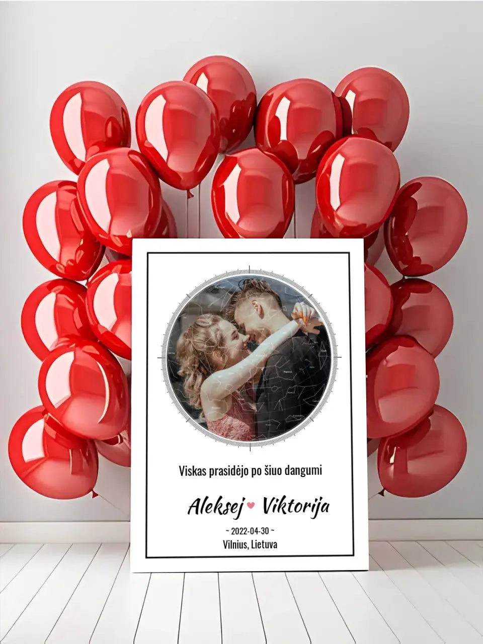 Personalizuotas žvaigždžių žemėlapis ant drobės Drobe - dovanokis.lt