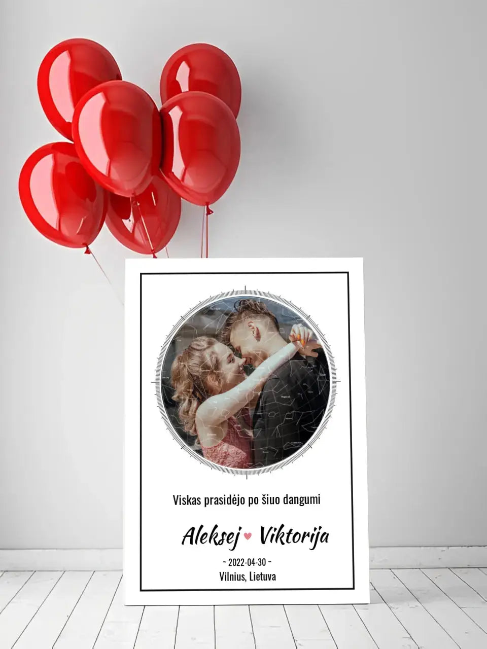 Personalizuotas žvaigždžių žemėlapis ant drobės Drobe - dovanokis.lt