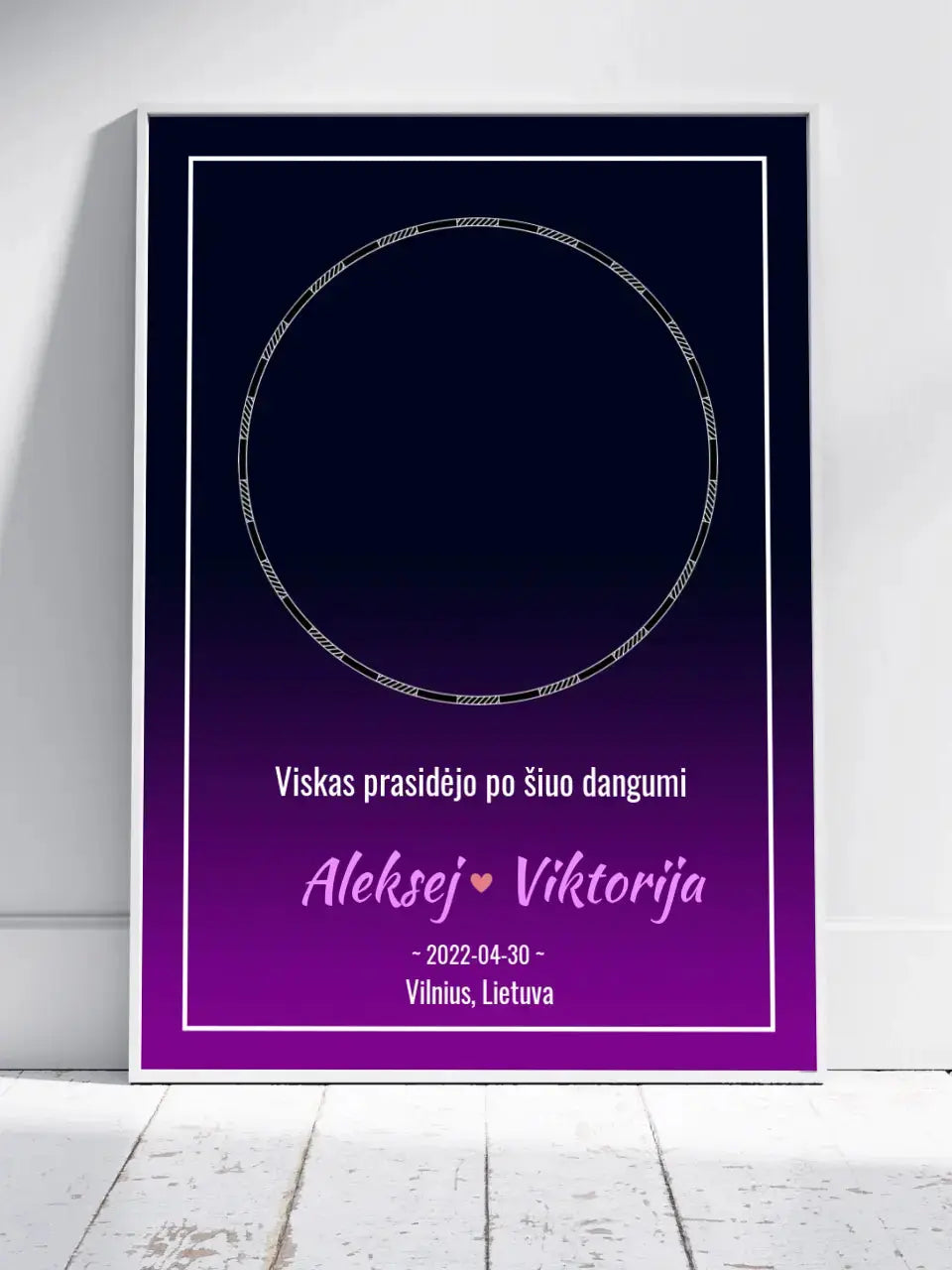 Personalizuotas žvaigždžių žemėlapis, plakatas su rėmeliu Posteris(Plakatas) - dovanokis.lt