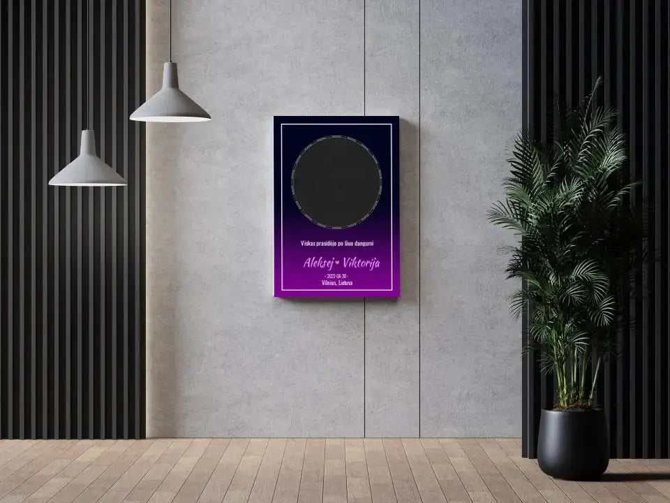 Personalizuotas žvaigždžių žemėlapis ant drobės Drobe - dovanokis.lt