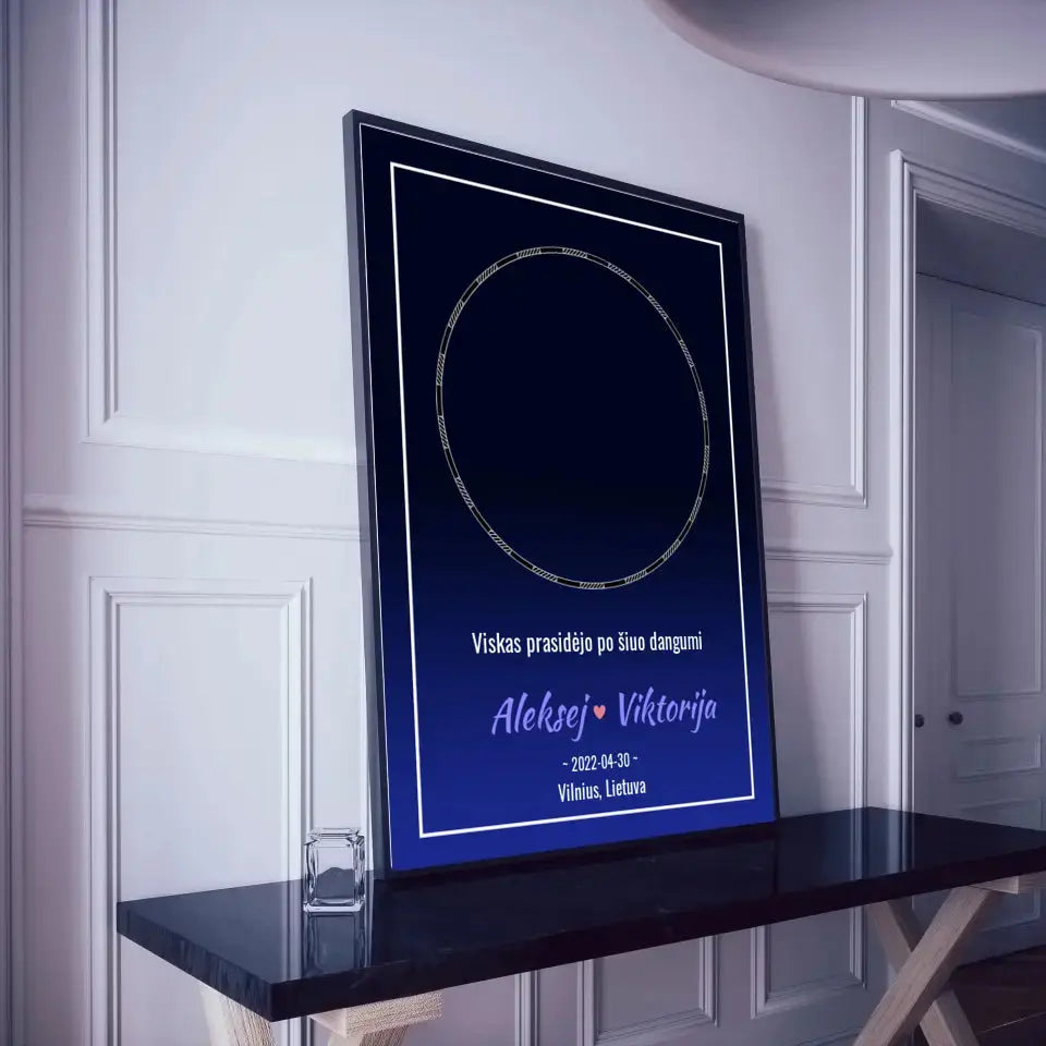 Personalizuotas žvaigždžių žemėlapis, plakatas su rėmeliu Posteris(Plakatas) - dovanokis.lt