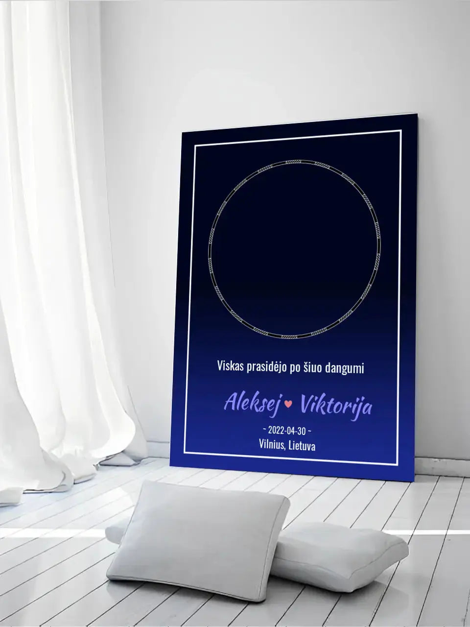 Personalizuotas žvaigždžių žemėlapis ant drobės Drobe - dovanokis.lt