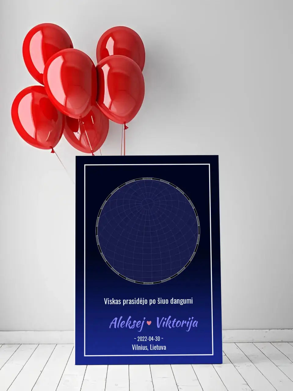 Personalizuotas žvaigždžių žemėlapis ant drobės Drobe - dovanokis.lt