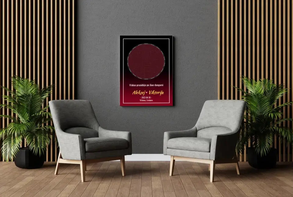 Personalizuotas žvaigždžių žemėlapis ant drobės Drobe - dovanokis.lt