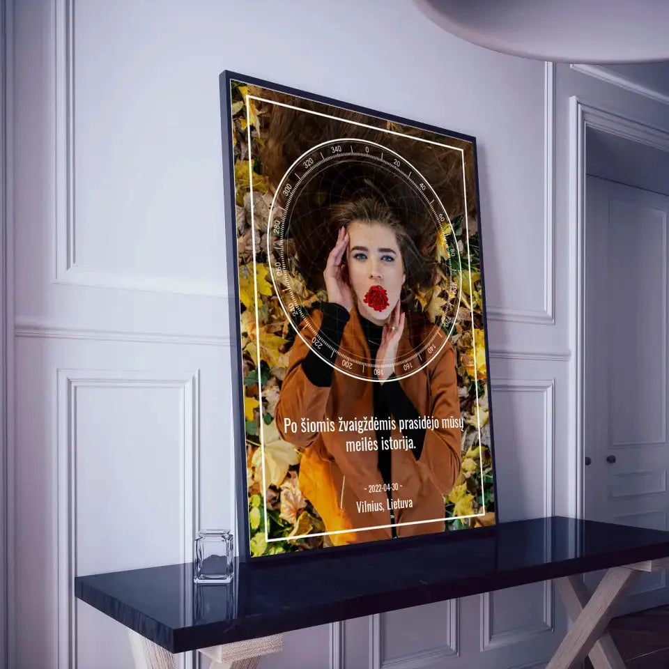 Personalizuotas žvaigždžių žemėlapis, plakatas su rėmeliu Posteris(Plakatas) - dovanokis.lt