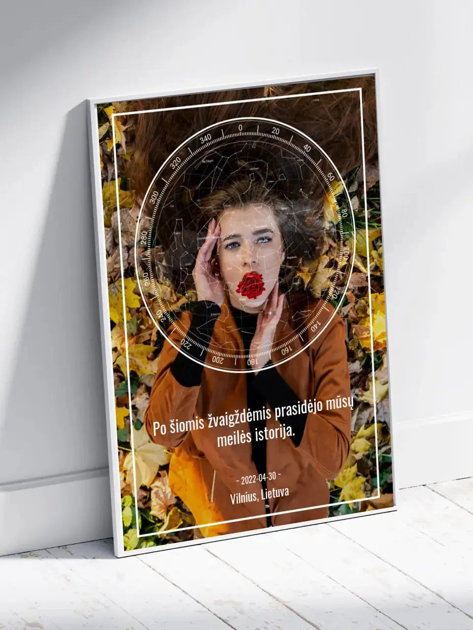 Personalizuotas žvaigždžių žemėlapis, plakatas su rėmeliu Posteris(Plakatas) - dovanokis.lt