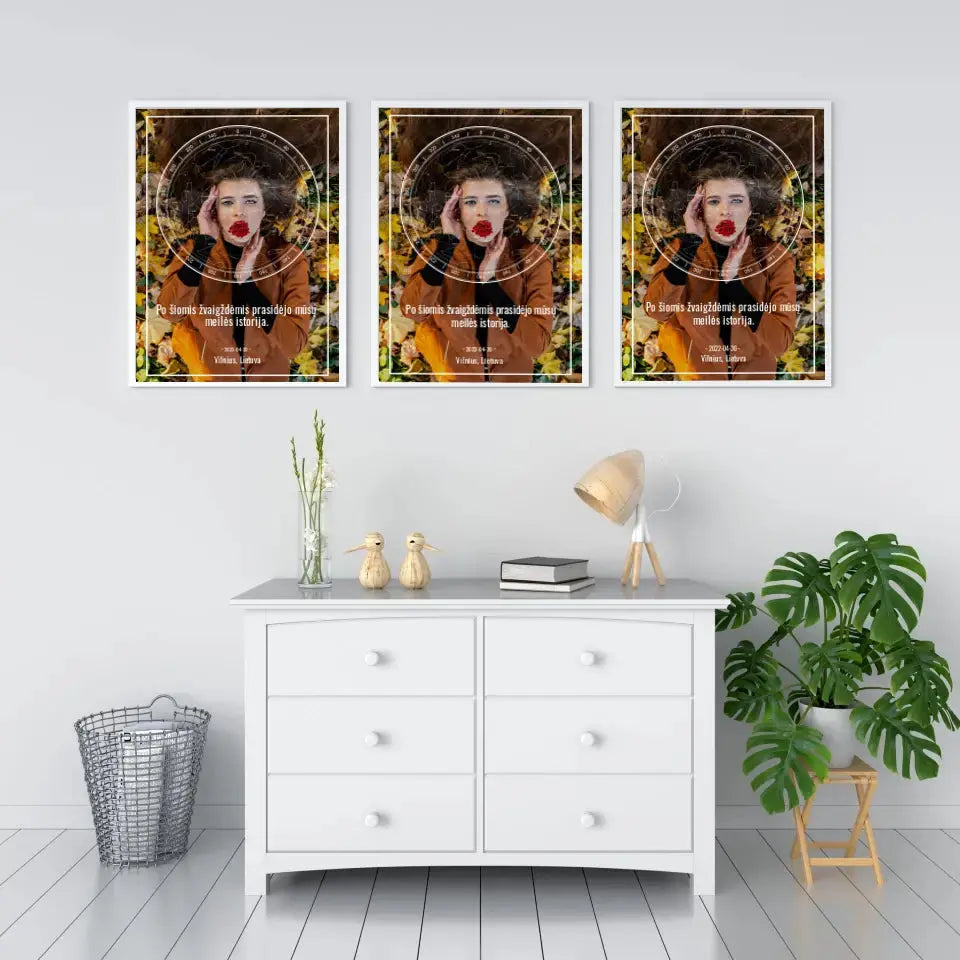 Personalizuotas žvaigždžių žemėlapis, plakatas su rėmeliu Posteris(Plakatas) - dovanokis.lt