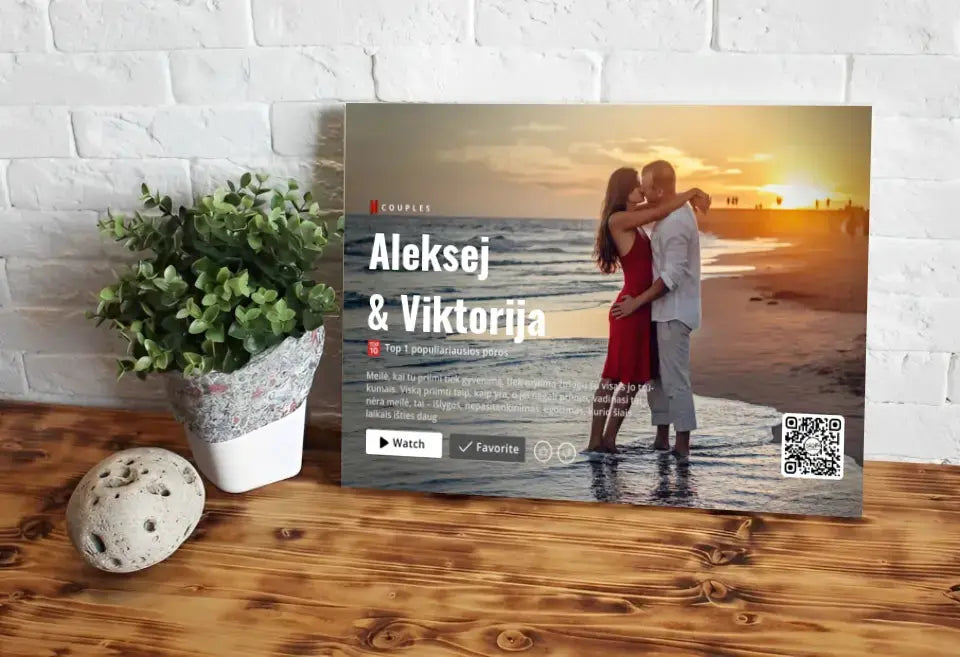 Personalizuotas "Netflix" dizaino kūrinys ant drobės su jūsų nuotraukomis ir vardais Drobe - dovanokis.lt