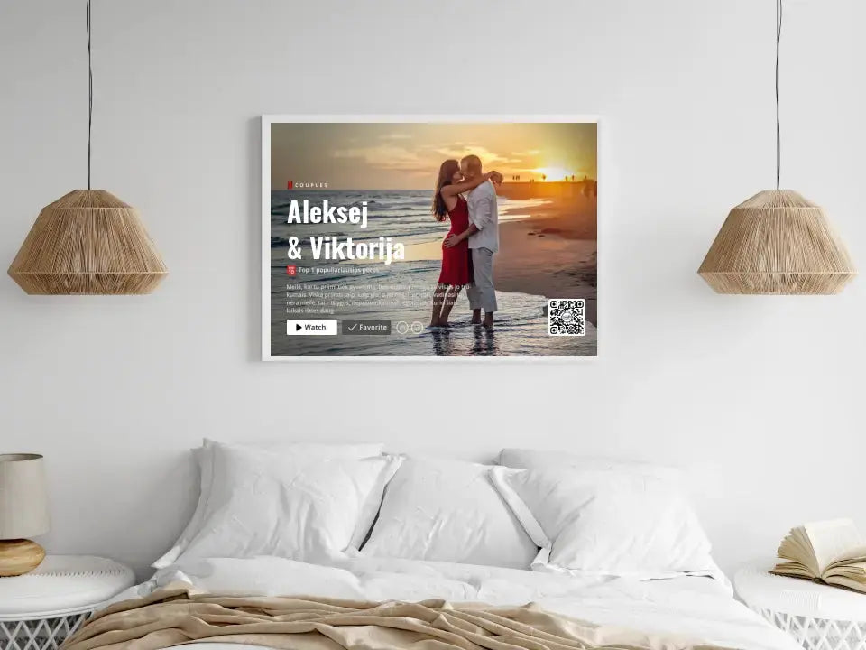 Personalizuotas "Netflix" dizaino įrėmintas plakatas su jūsų nuotrauka ir vardais Customizer - dovanokis.lt