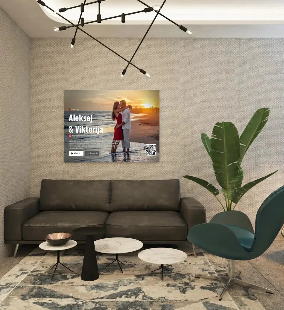 Personalizuotas "Netflix" dizaino kūrinys ant drobės su jūsų nuotraukomis ir vardais Drobe - dovanokis.lt