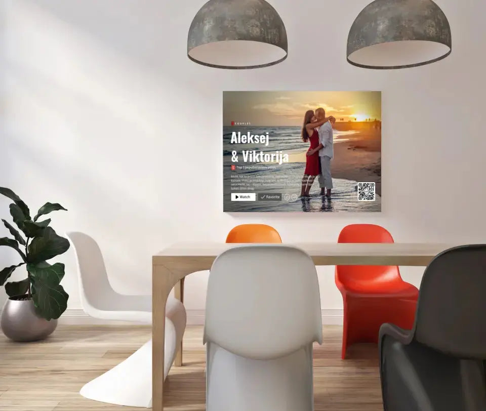 Personalizuotas "Netflix" dizaino kūrinys ant drobės su jūsų nuotraukomis ir vardais Drobe - dovanokis.lt